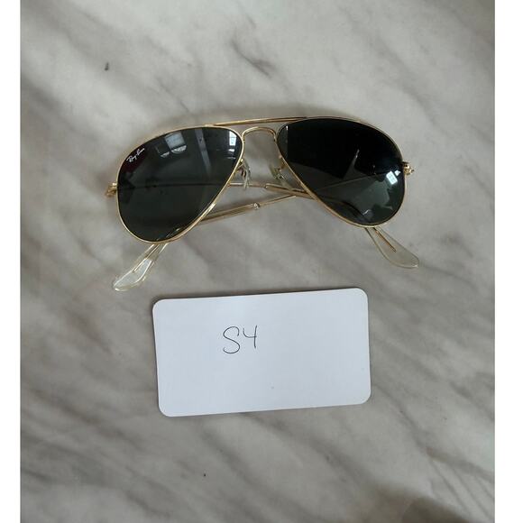 Vintage B&L Ray-Ban Gold Tone & Black Aviator Sunglasses